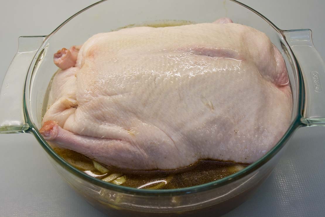 the duck, ready to go in the oven