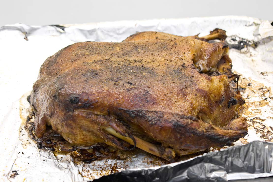 the duck after quick roasting