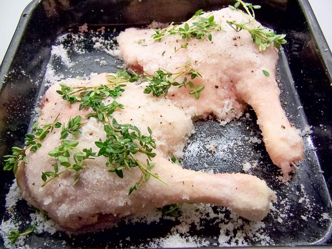salting the duck legs