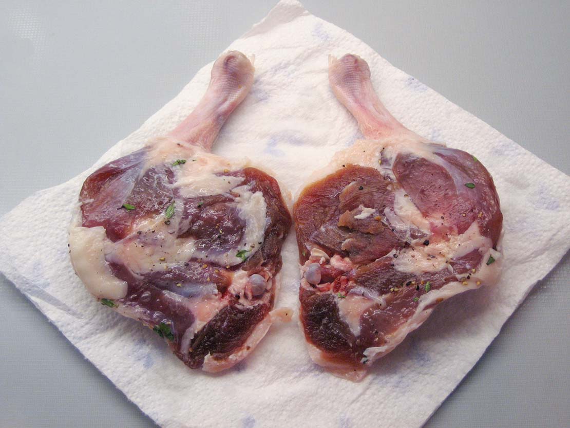drying the duck legs