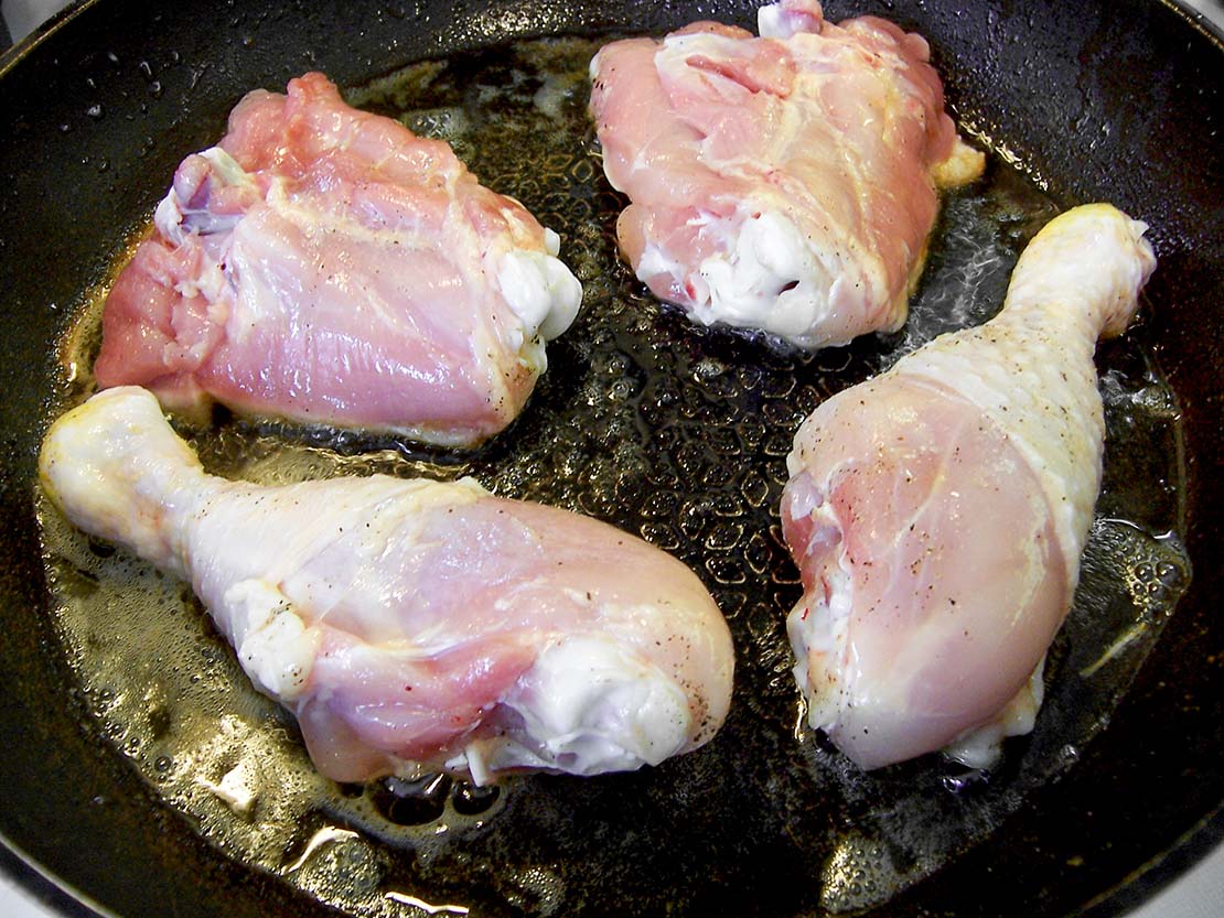 frying the skin side