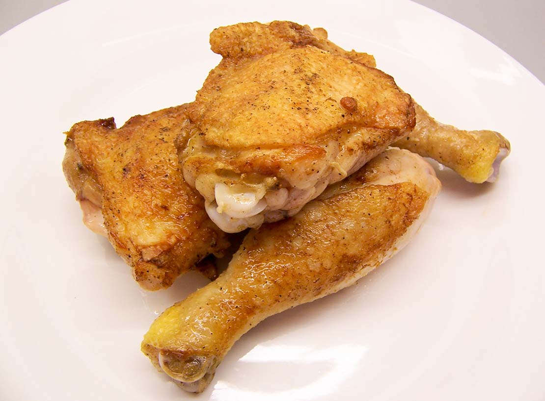 the finished fried chicken