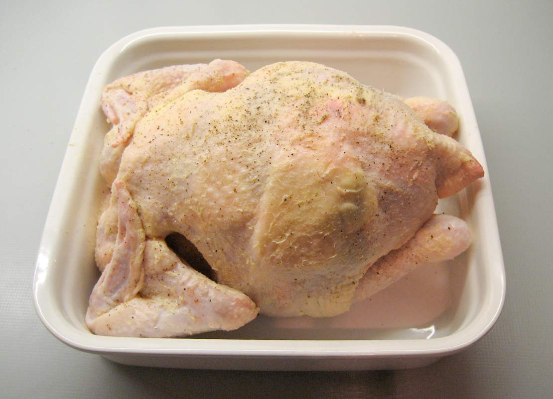 preparing the chicken
