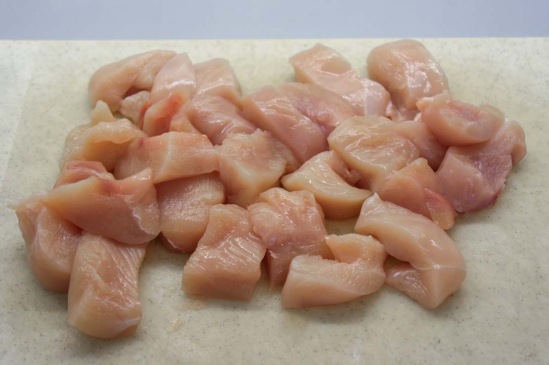 the chopped chicken