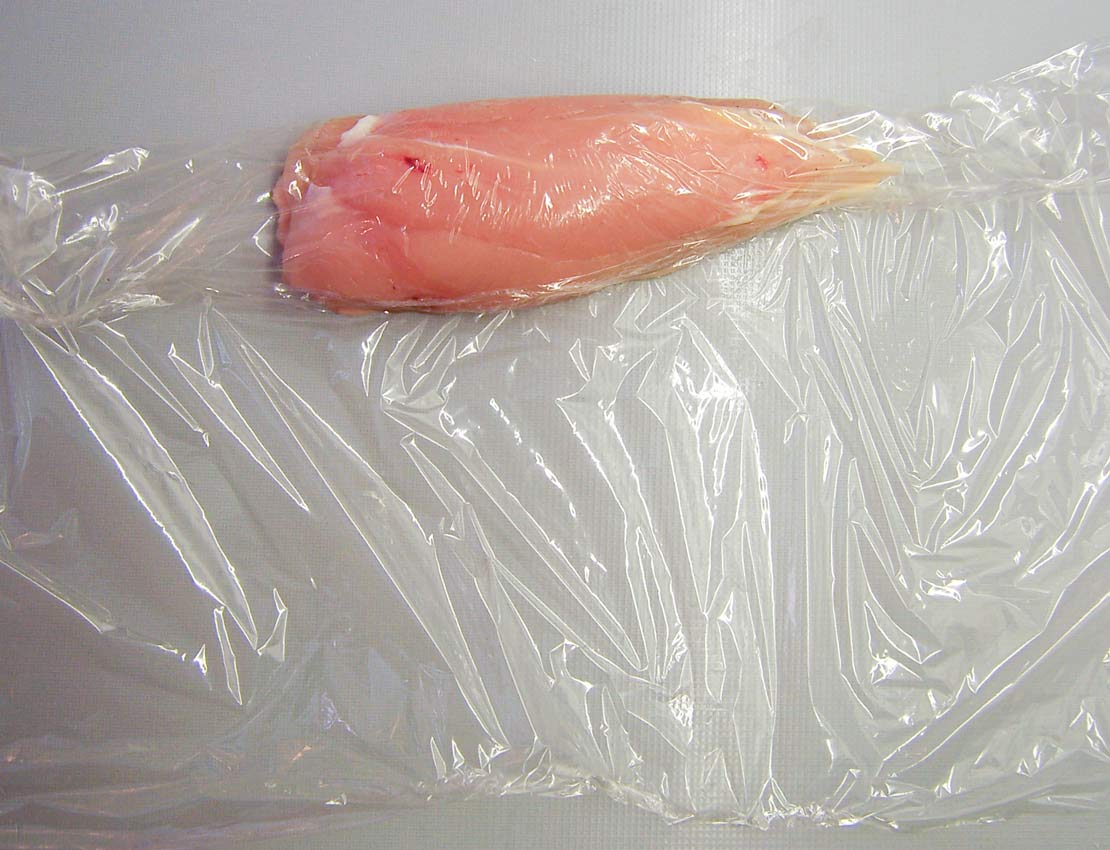 wrapping the chicken