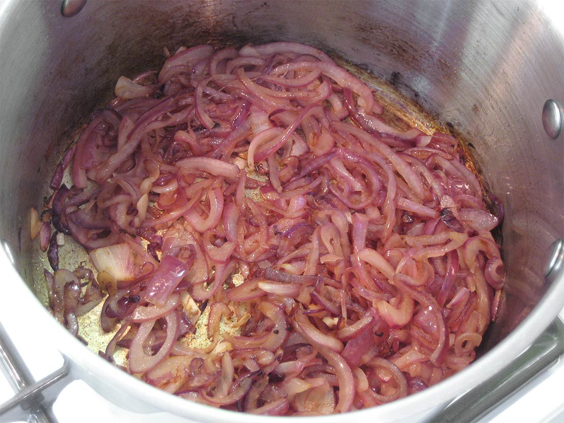 the softened onions