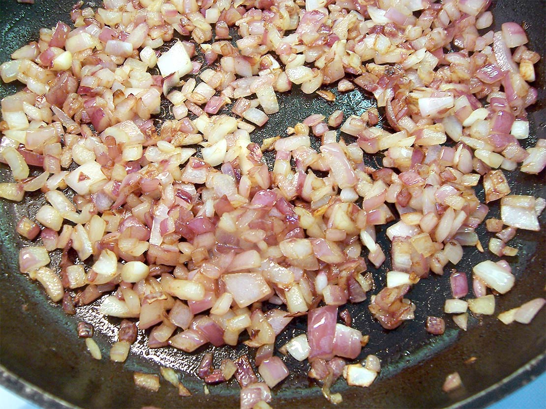 frying the onion
