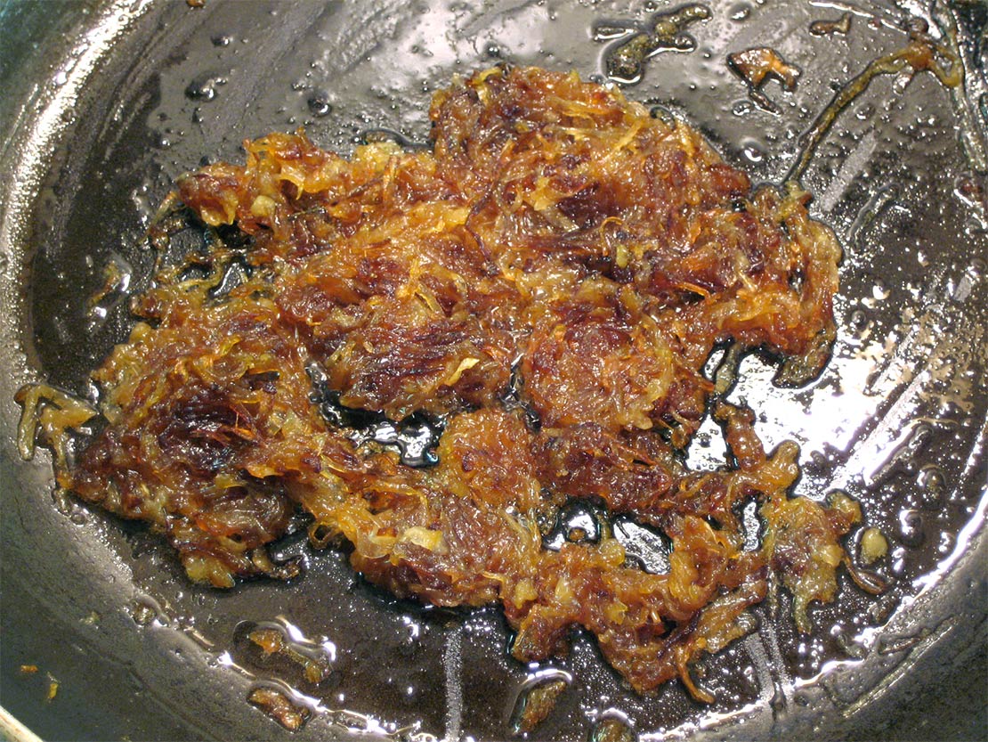 the cooked onion