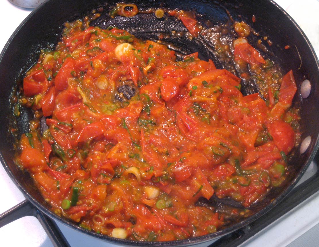 adding the spring onions