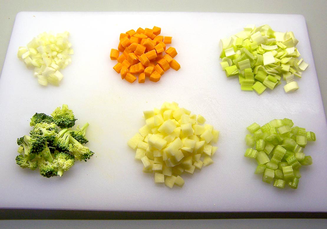 preparing the vegetables