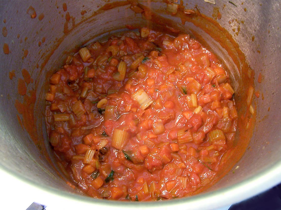 cooking the base ingredients