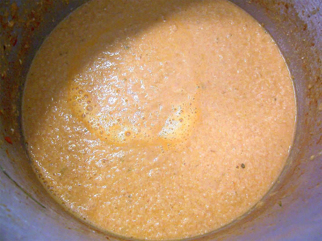 belnding the soup