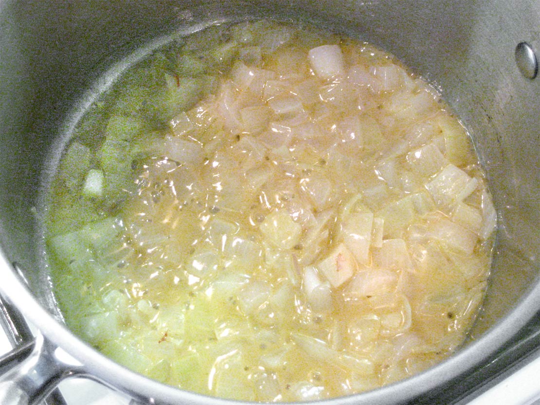 softening the onions