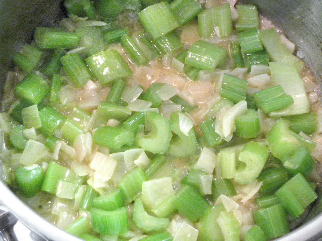 cooking the celery