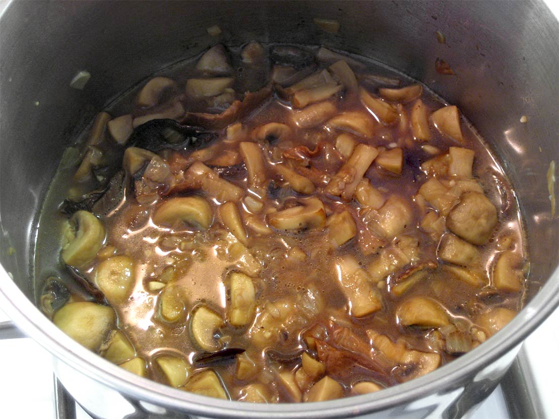 the cooked soup base