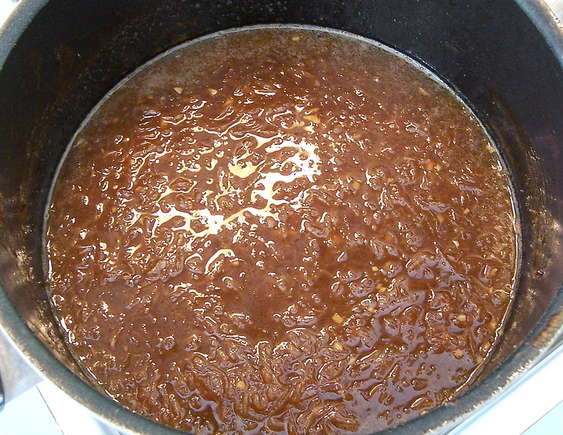 reducing the soup