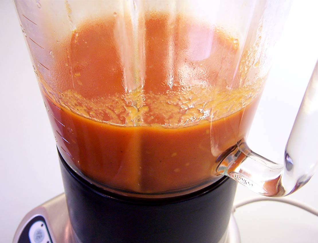 blending the soup
