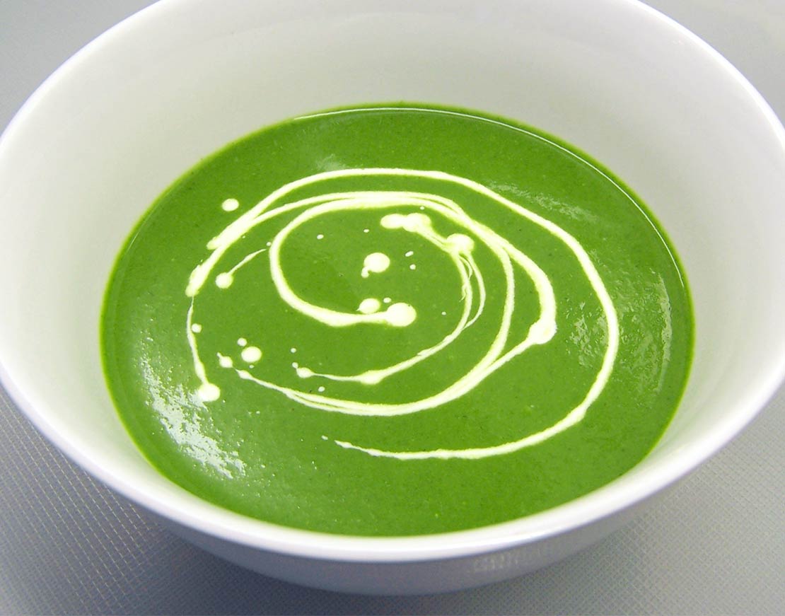 the finished watercress soup