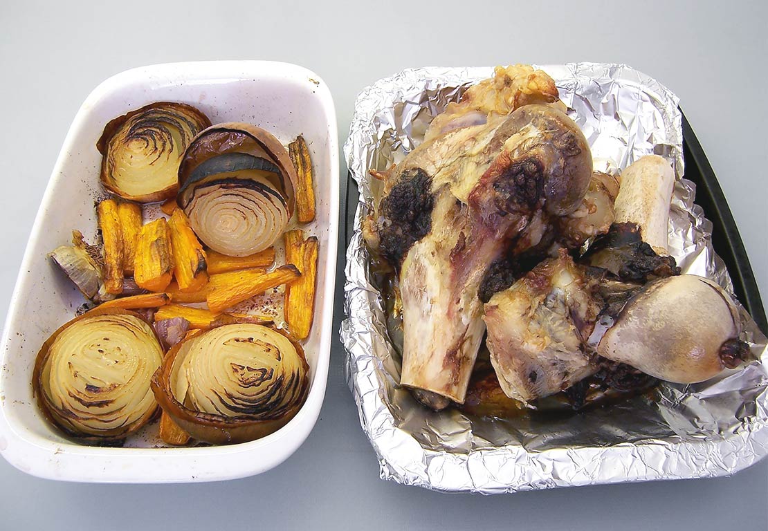 roasting the ingredients