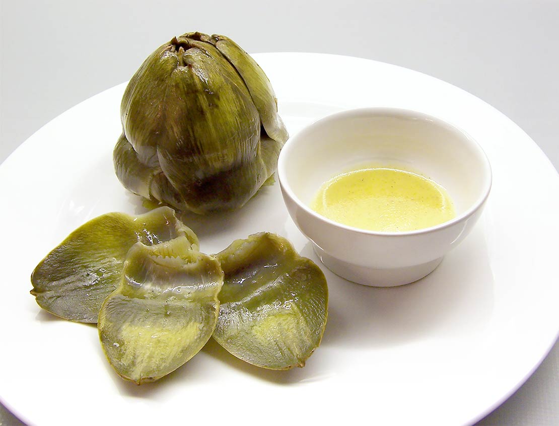the finished artichoke