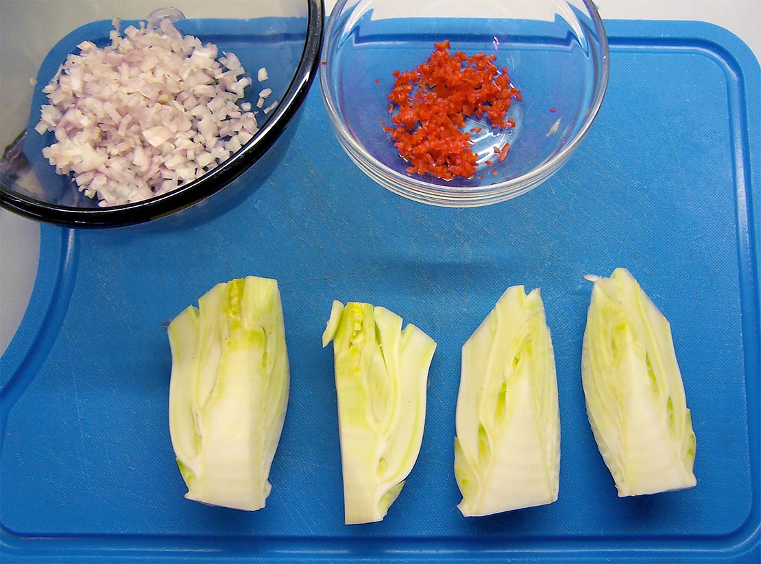 chopping the ingredients