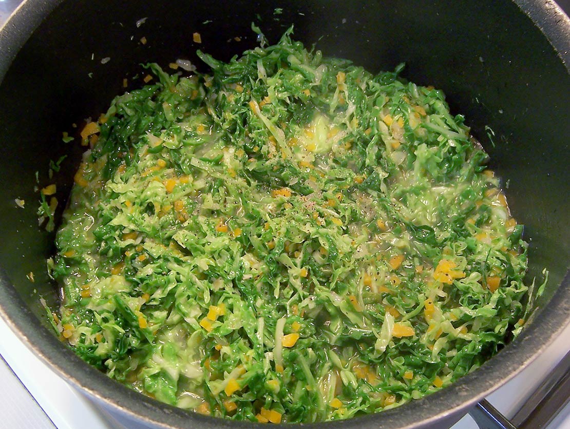 adding the cabbage