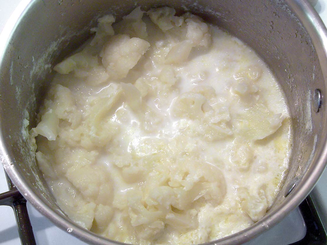 cooking the cauliflower