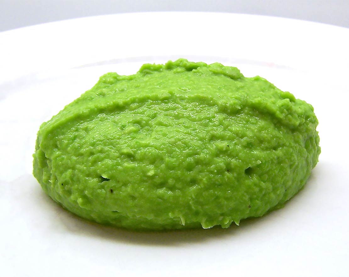 the pea purée