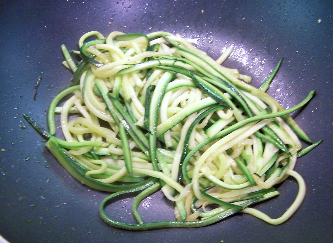 frying the courgette