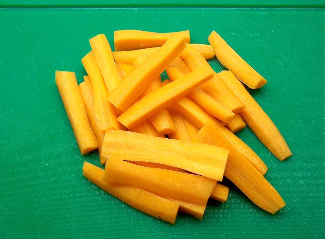 cutting carrots