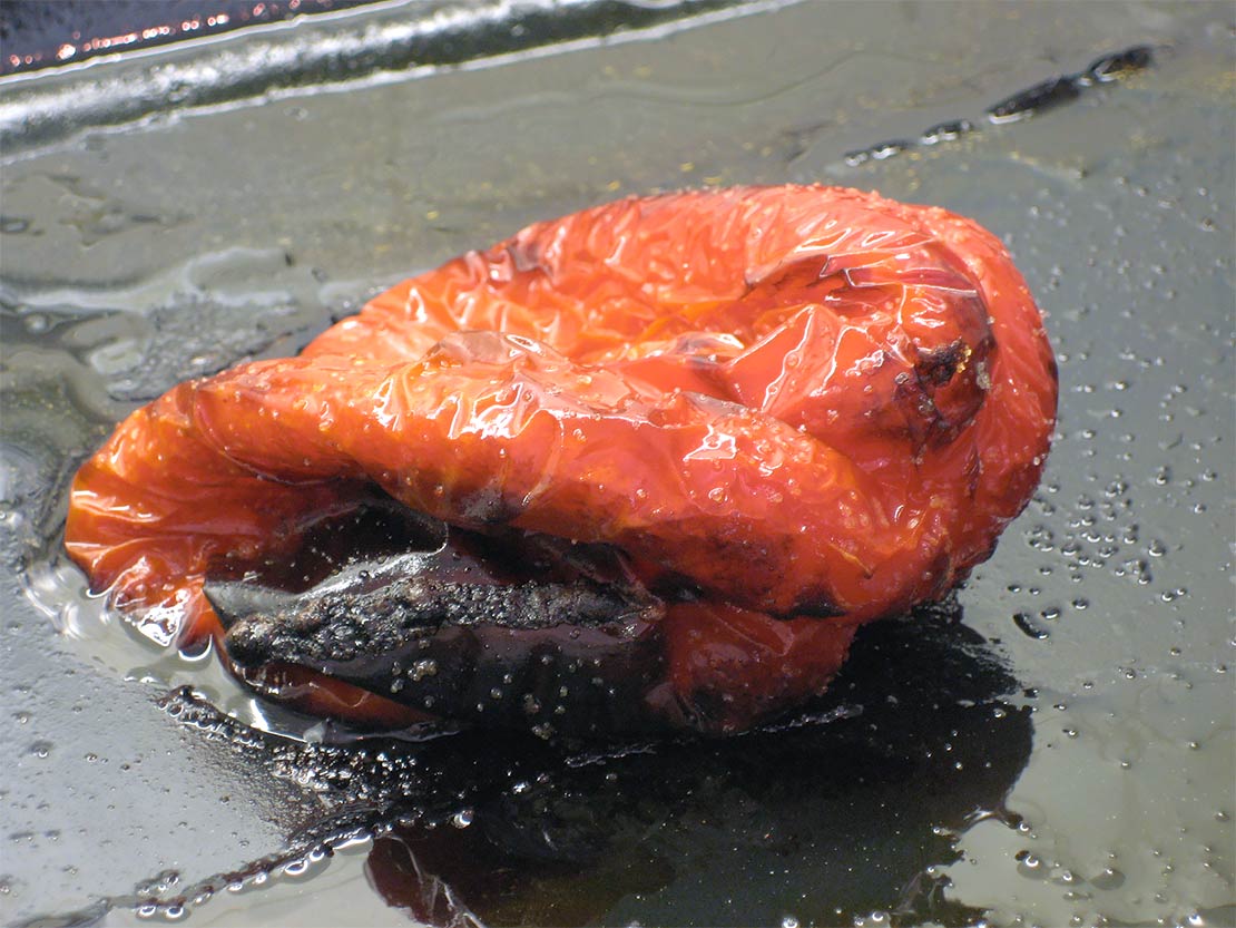 the cooked pepper