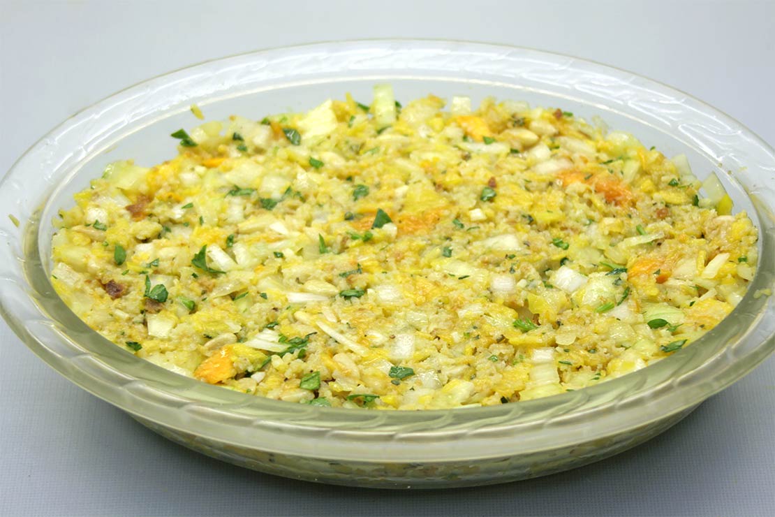 the raw stuffing mix