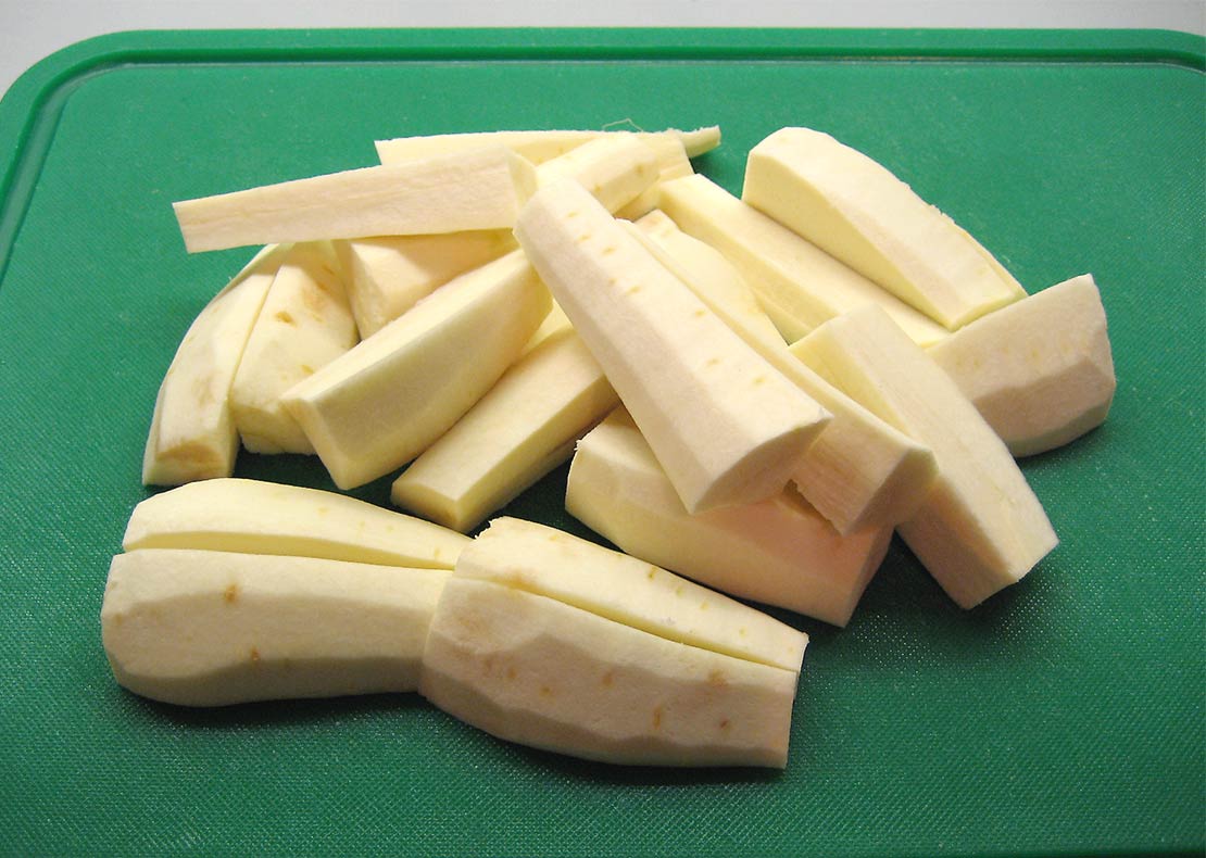 cutting the parsnips