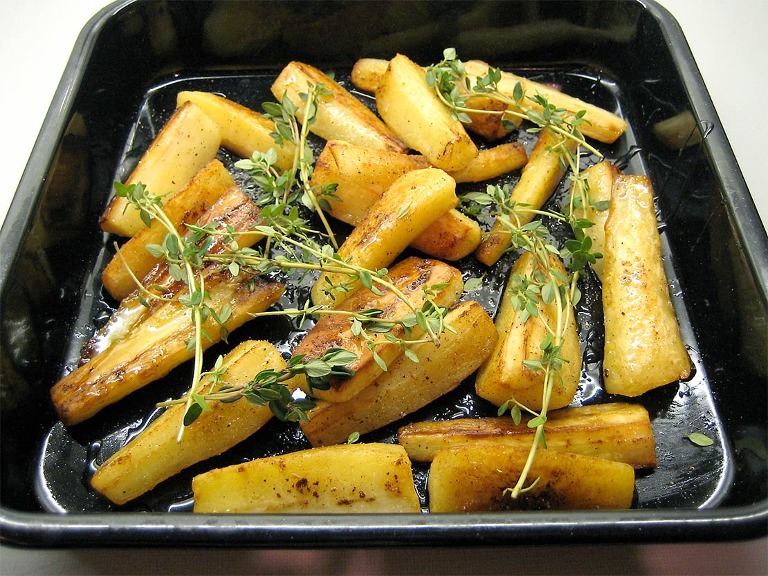 roasting the parsnips