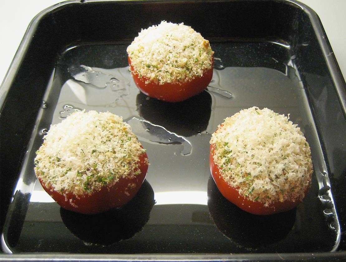 stuffing the tomatoes