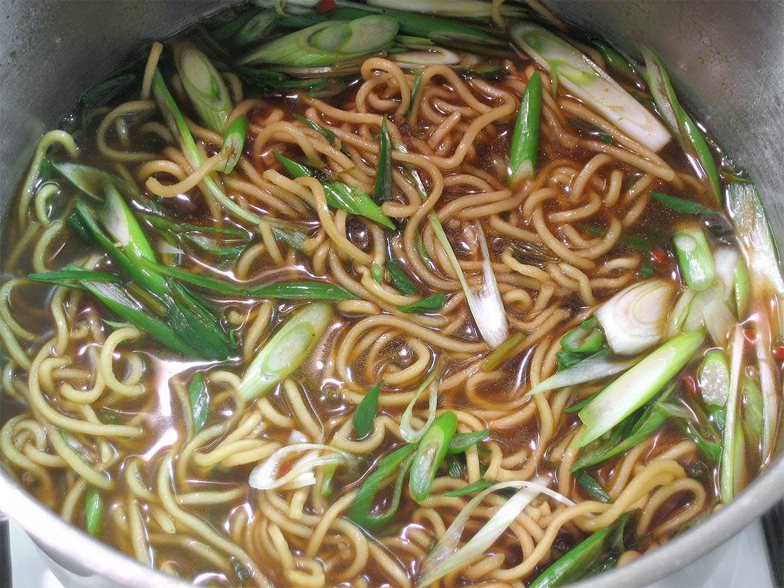 cooking the noodles