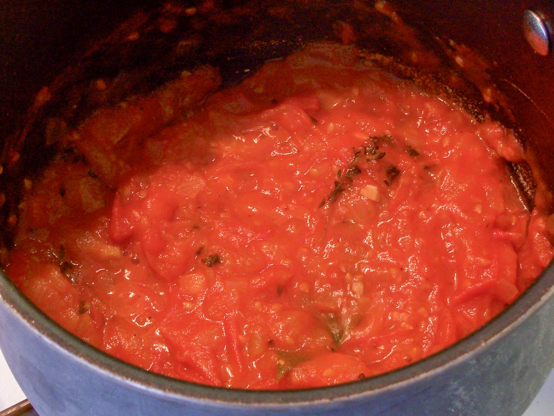 cooking the tomato