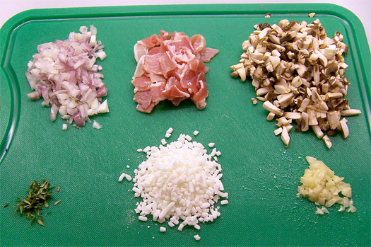 the ingredients for the stuffing