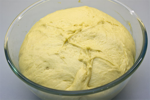 the risen brioche dough