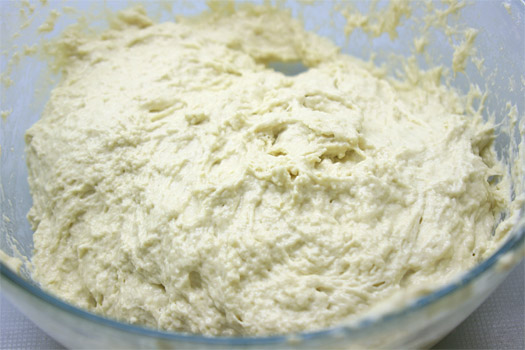 mixing the foccacia dough