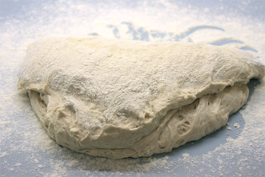 folding the dough - step 1