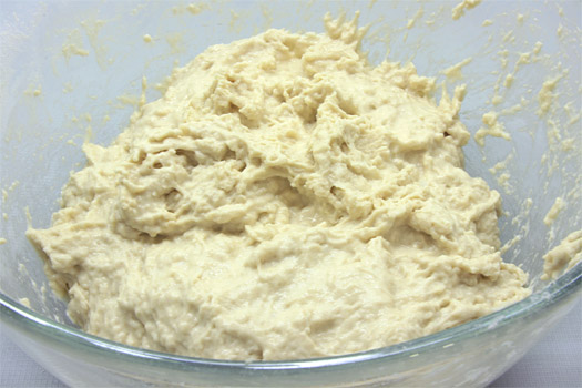 the roughly mixed dough