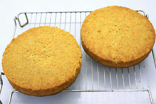 the cooked carrot cakes