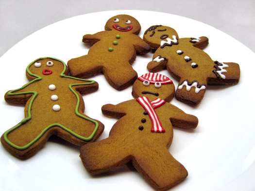 the finished, decorated gingerbread biscuits