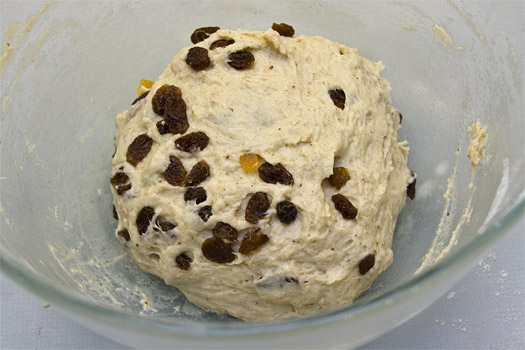 the mixed dough prior to proving