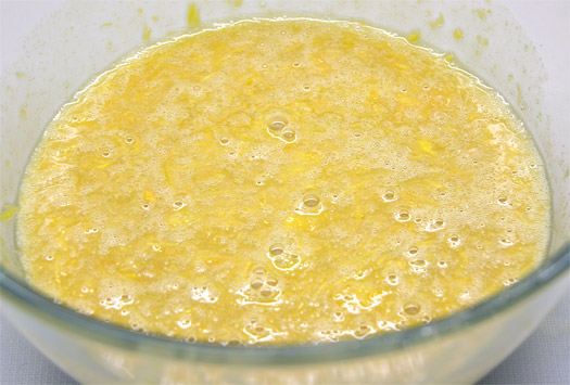 the mixed cake batter