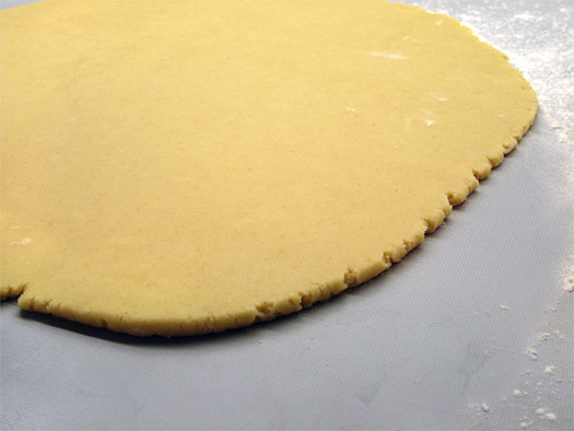 the pastry moulded to the tin