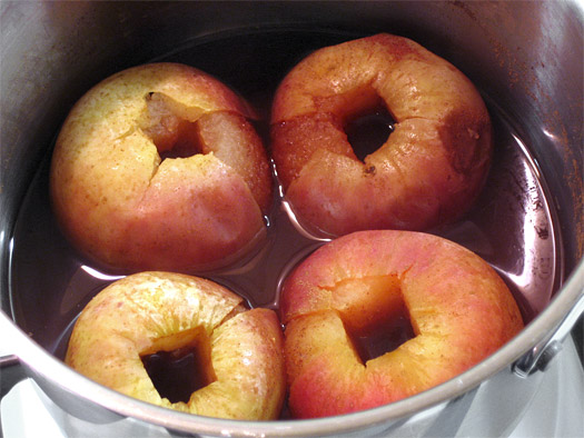 the poached apples