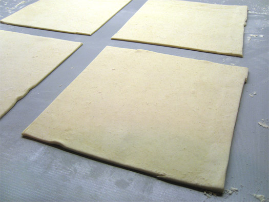 the squares of pastry