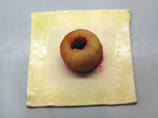 the pastry parcel prior to folding